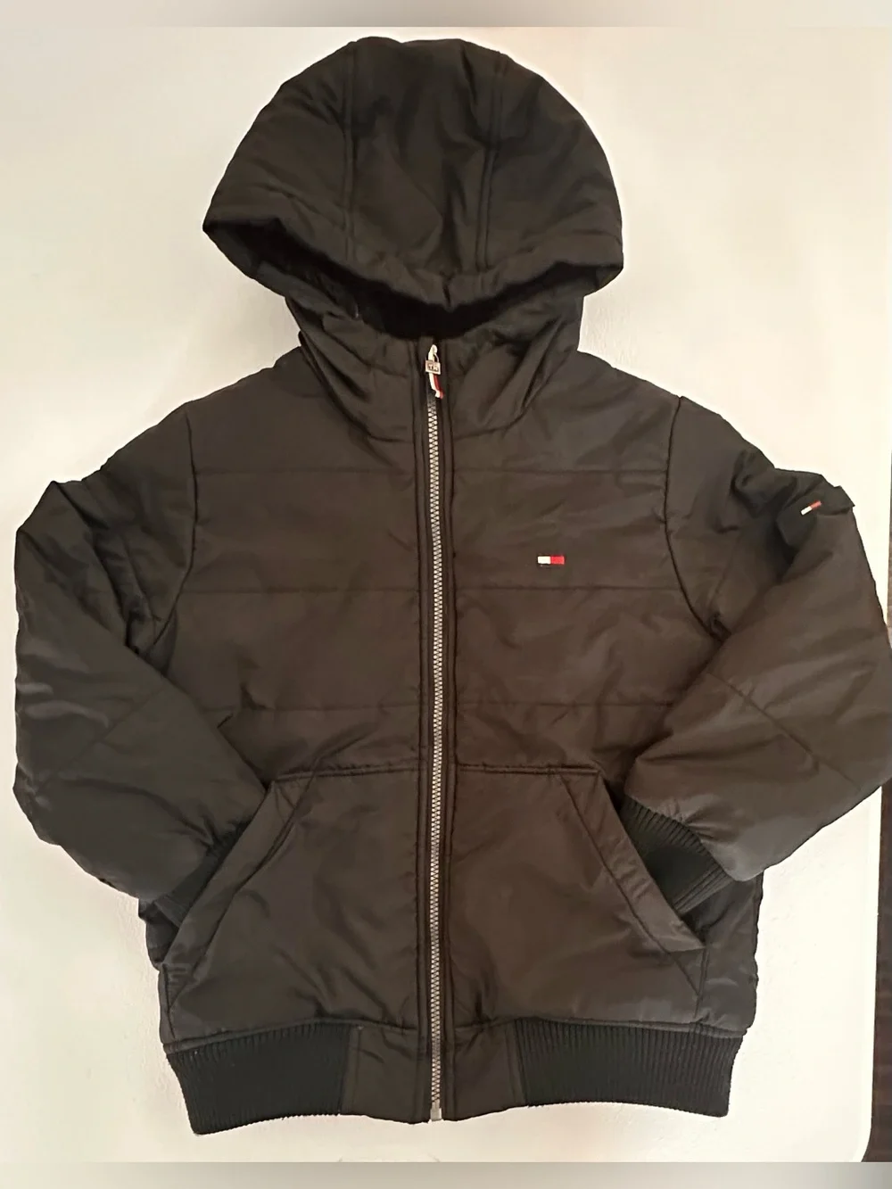 Tommy Hilfiger Kids Black Hooded Puffer Jacket